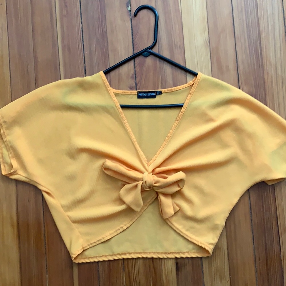 Orange cropped blouse